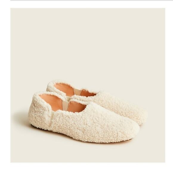 J. Crew cream sherpa ballet flats size 10 - Picture 1 of 8